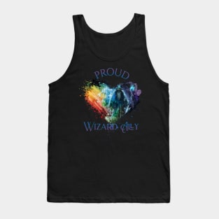 PRIDE Month Proud Wizard Ally Rainbow Pride Heart Tank Top